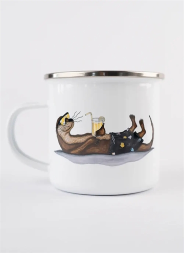 Lakor En Otter Vacation Emaljmugg